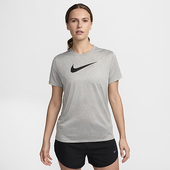 Grey nike top shop